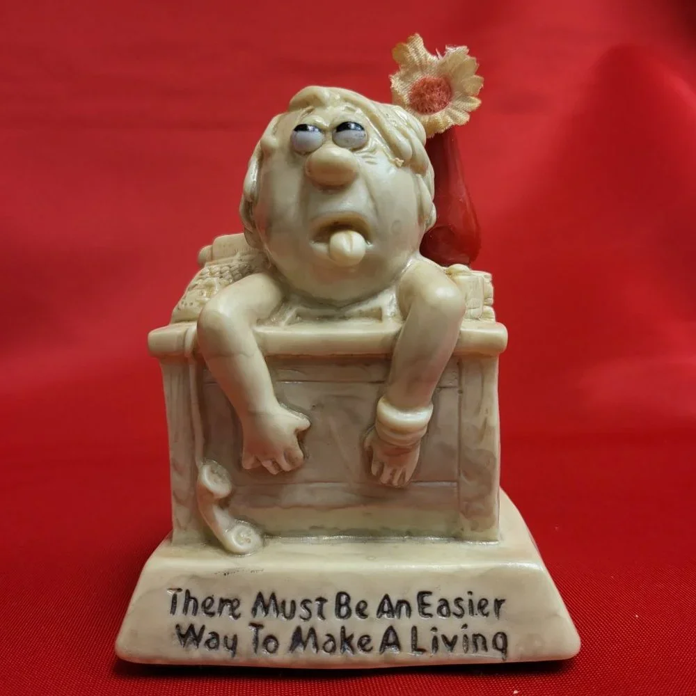 Vintage 1970 Russ Berries Statue There Must Be An Easier Way To Make A Living